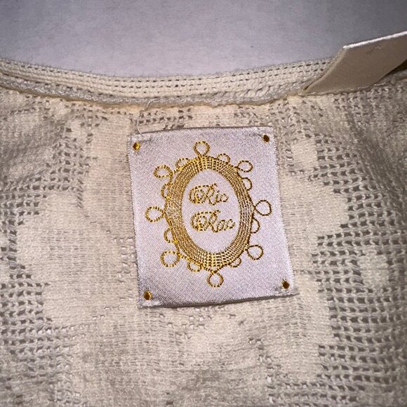 Anthropologie Ric Rac Ivory Lace Tunic Sleeveless Tank Drawstring Womens Medium - Picture 7 of 11